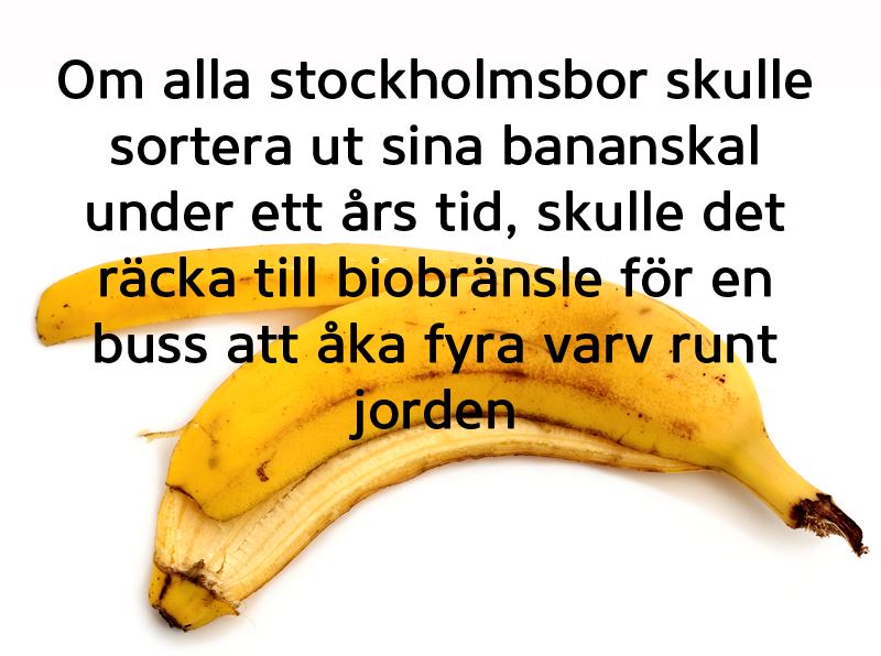 Ett bananskal som illustrerar att bananskal blir till biobränsle