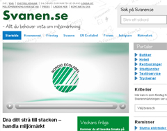 Svanens nya hemsida